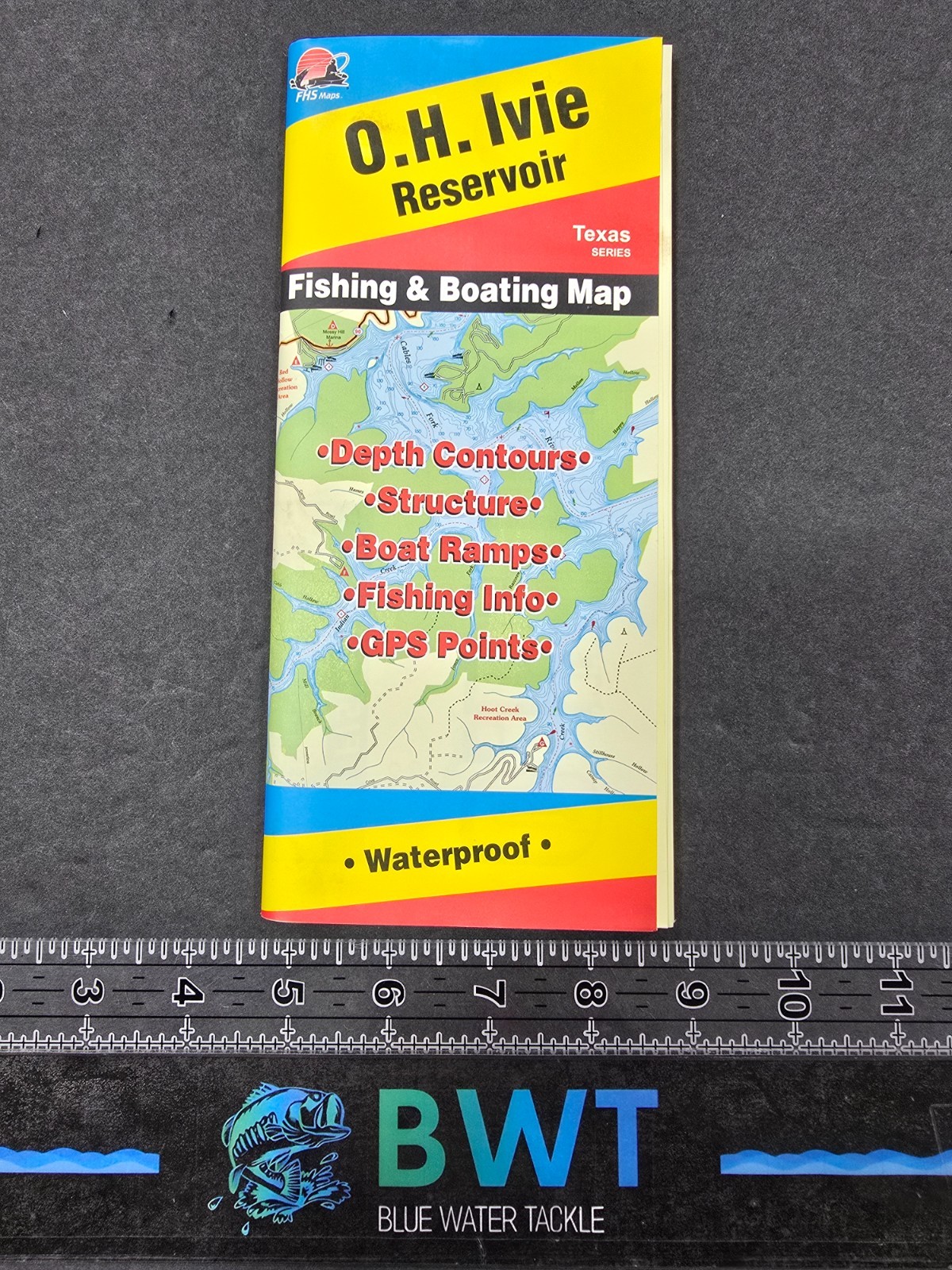 O.H. Ivie, TX - Lake Map *New* Fishing/Boating/Fishing House Decor