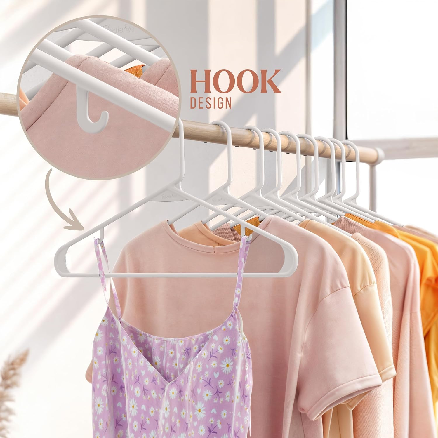 Plastic Hangers 20 Pack White - Clothes Hangers -Colgar Ropa Hangars