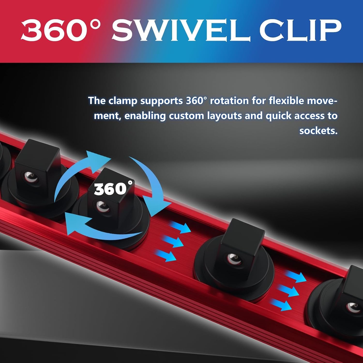 14-Slot 360 Rotatable 3/8 Drive Socket Holder