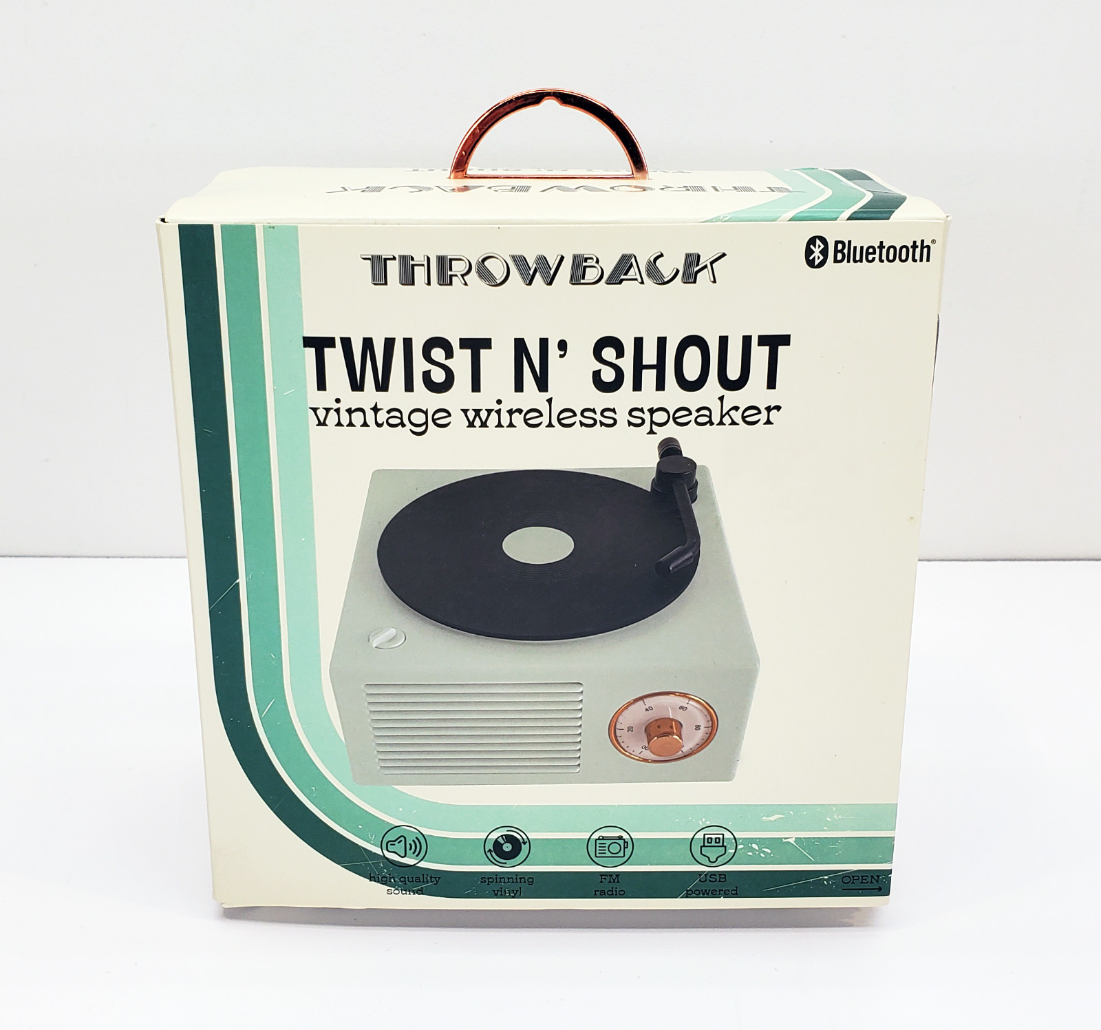 Throwback - Twist N’ Shout - Vintage Wireless Bluetooth Speaker - Green - NIB