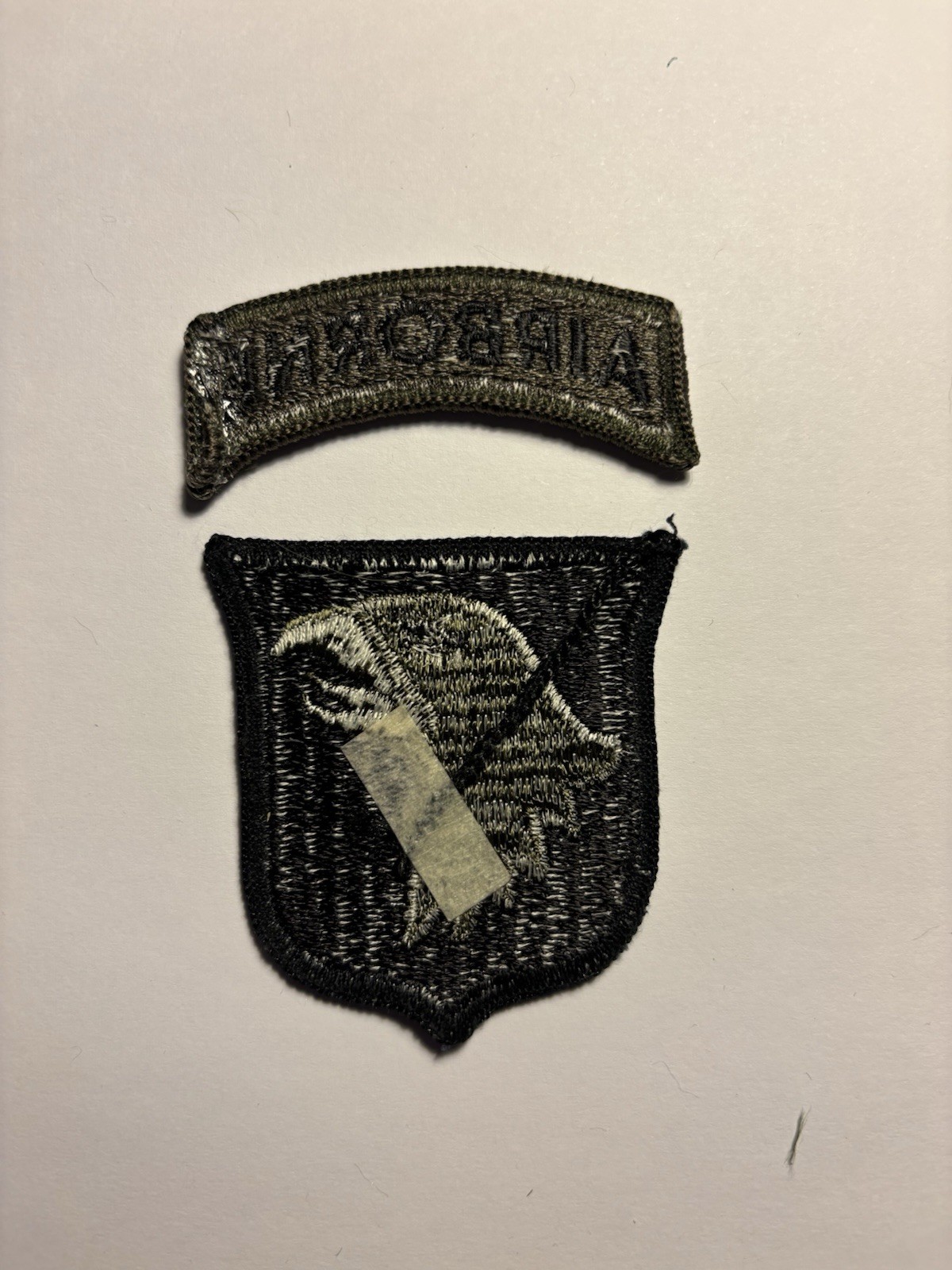 101st Airborne Division with Tab U.S. Army Patch - Reversed Combat Patch