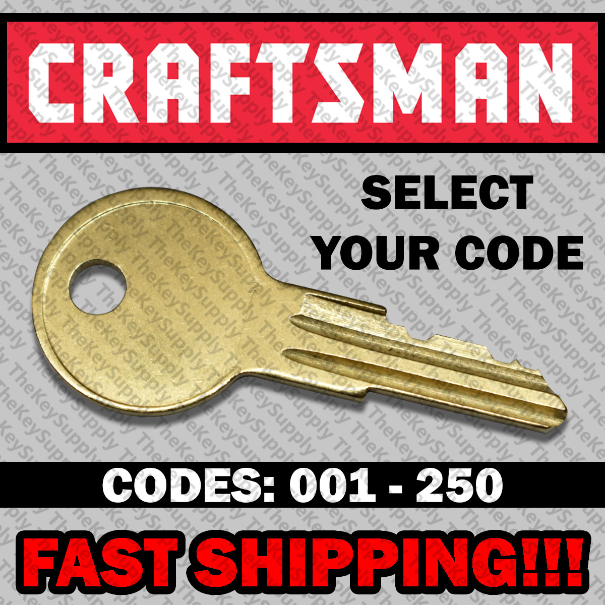 Craftsman Tool Box Key Cut to Your Code 001 - 250 Llaves Toolbox Keys