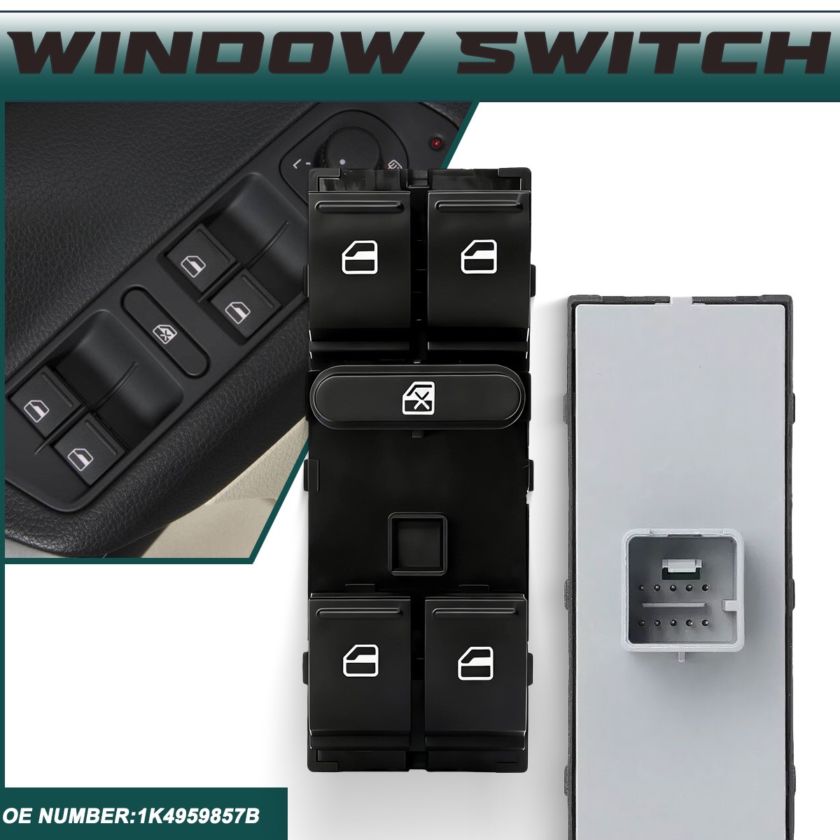 1K4959857 Driver Side Master Power Window Switch For Volkswagen Jetta 2005-2017