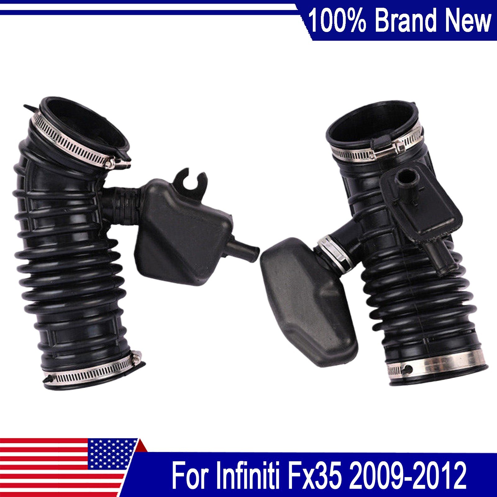 For Infiniti Fx35 2009-2012 2Pcs Air Cleaner Intake Hose DRIVER & PASSENGER SIDE