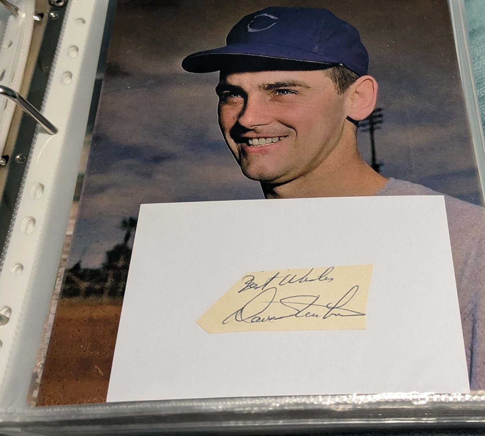 Dave Stenhouse Chicago Cubs Signed Cut With 8x10 Photo W/Our COA