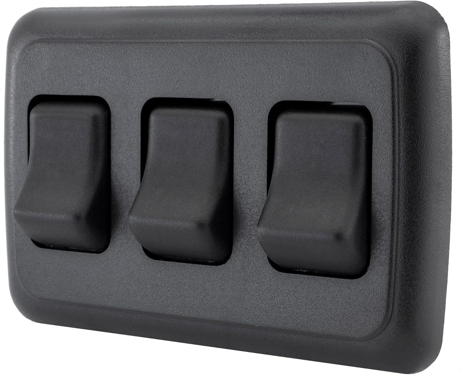 Triple SPST On-Off Switch with Bezel, 12-Volt, for RV, Trailer, Camper (Black)