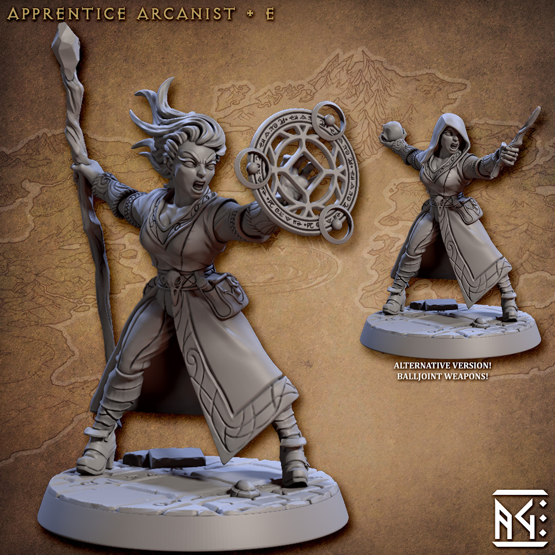 Apprentice Mage Wizard  E - Alternate - Artisan Guild - Fantasy D&D Miniature