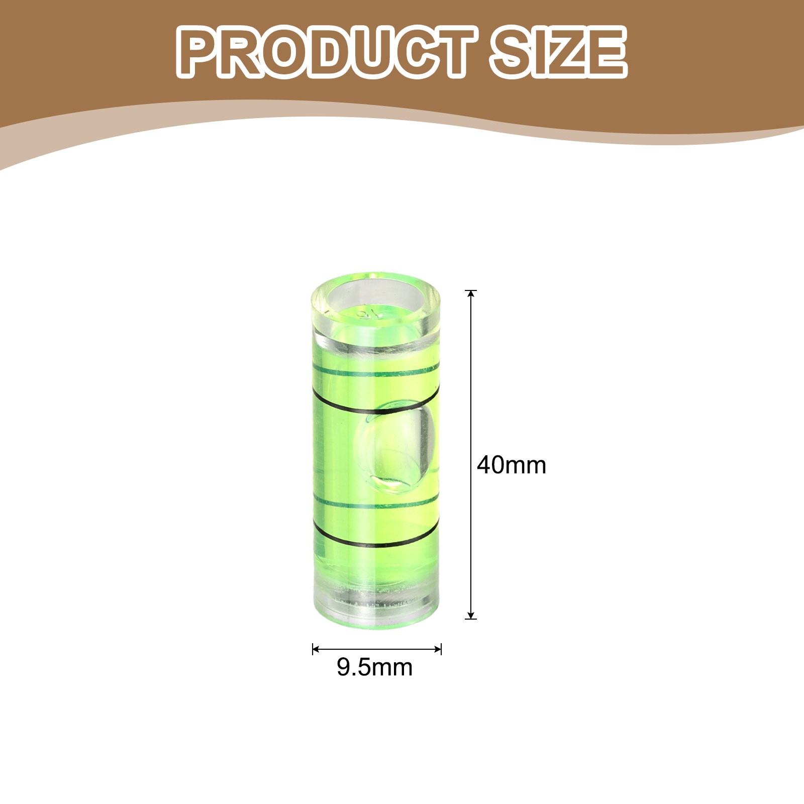 10pcs 40x9.5mm Small Cylindrical Bubble Level Vials Levels Measuring Tools,