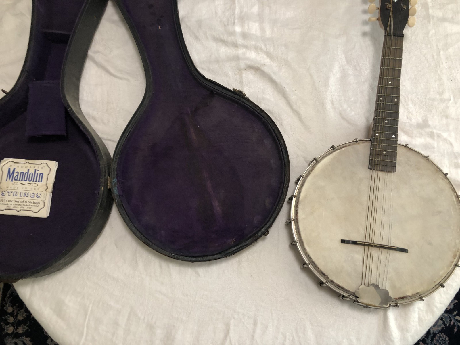 Antique Bruno Mandolin Banjo with Accessories 8 String  Mother of pearl inlay