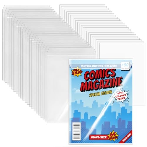 25 Sets Current Size Comic Book Bags and Boards, Reusable Transparent Comic