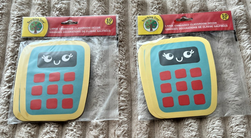 TEACHING TREE CALCULATOR LARGE EMBOSSED BULLETIN BOARD CLASSROOM DECOR-SET OF 20