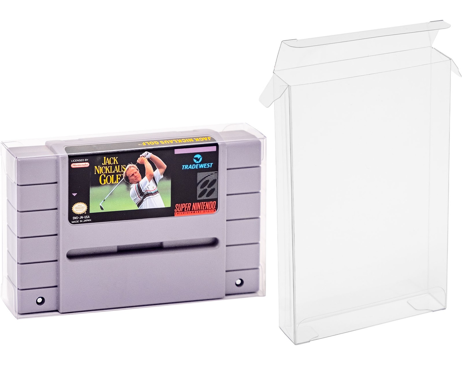 Super Nintendo SNES Cartridge Case Box Protector Clear Plastic Game Thick Sleeve