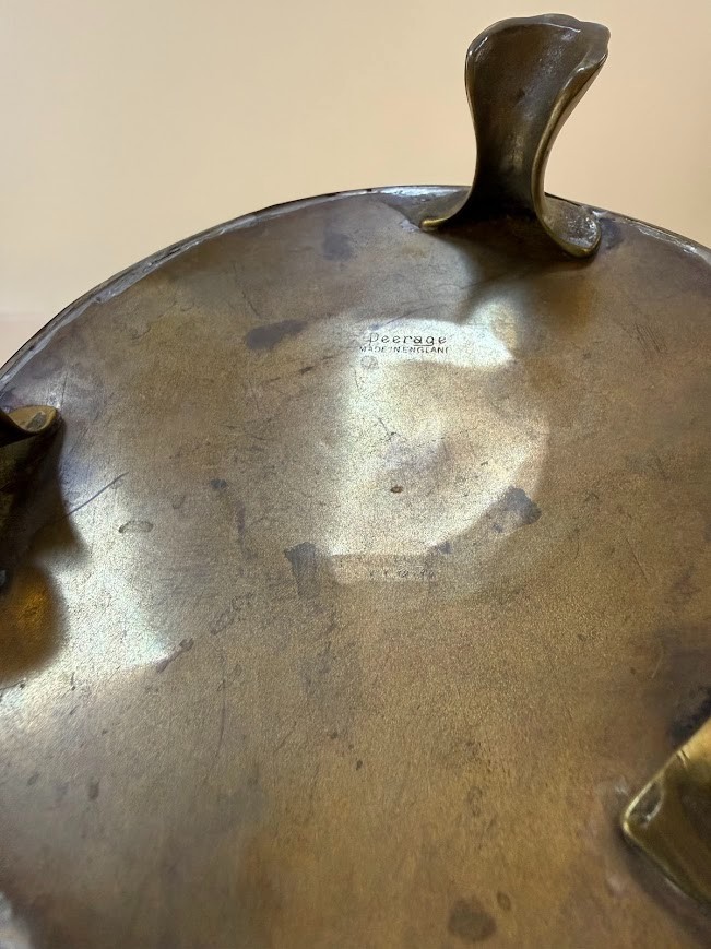 Vintage Peerage Embossed Brass Footed Planter Made in England