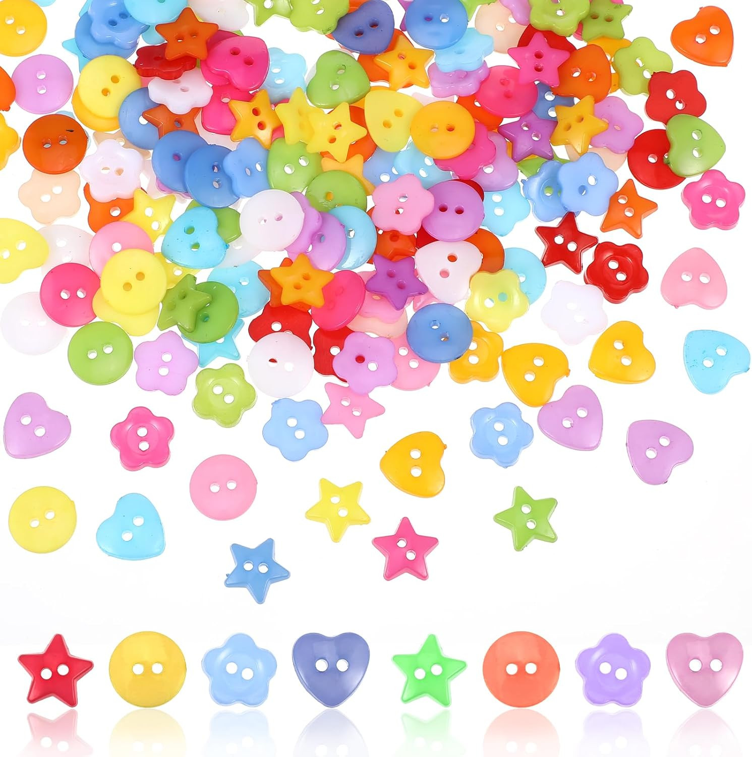 200 Pcs Craft Buttons, Button for Craft, Buttons for Sewing 12.5Mm round Heart