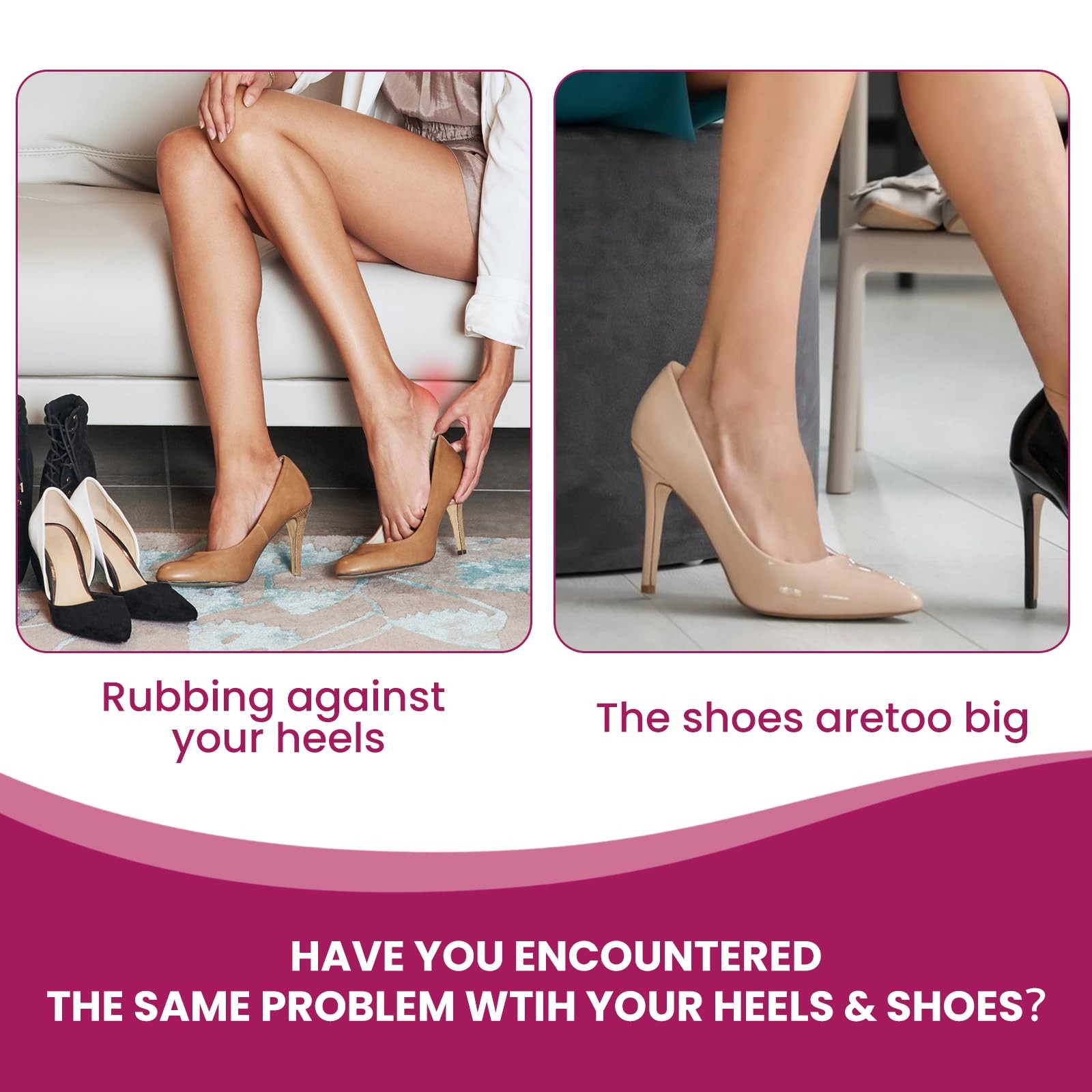 Heel Grips Pads for Shoes - (6 Pairs) -Adhesive Heel Cushion Inserts Prevent ...