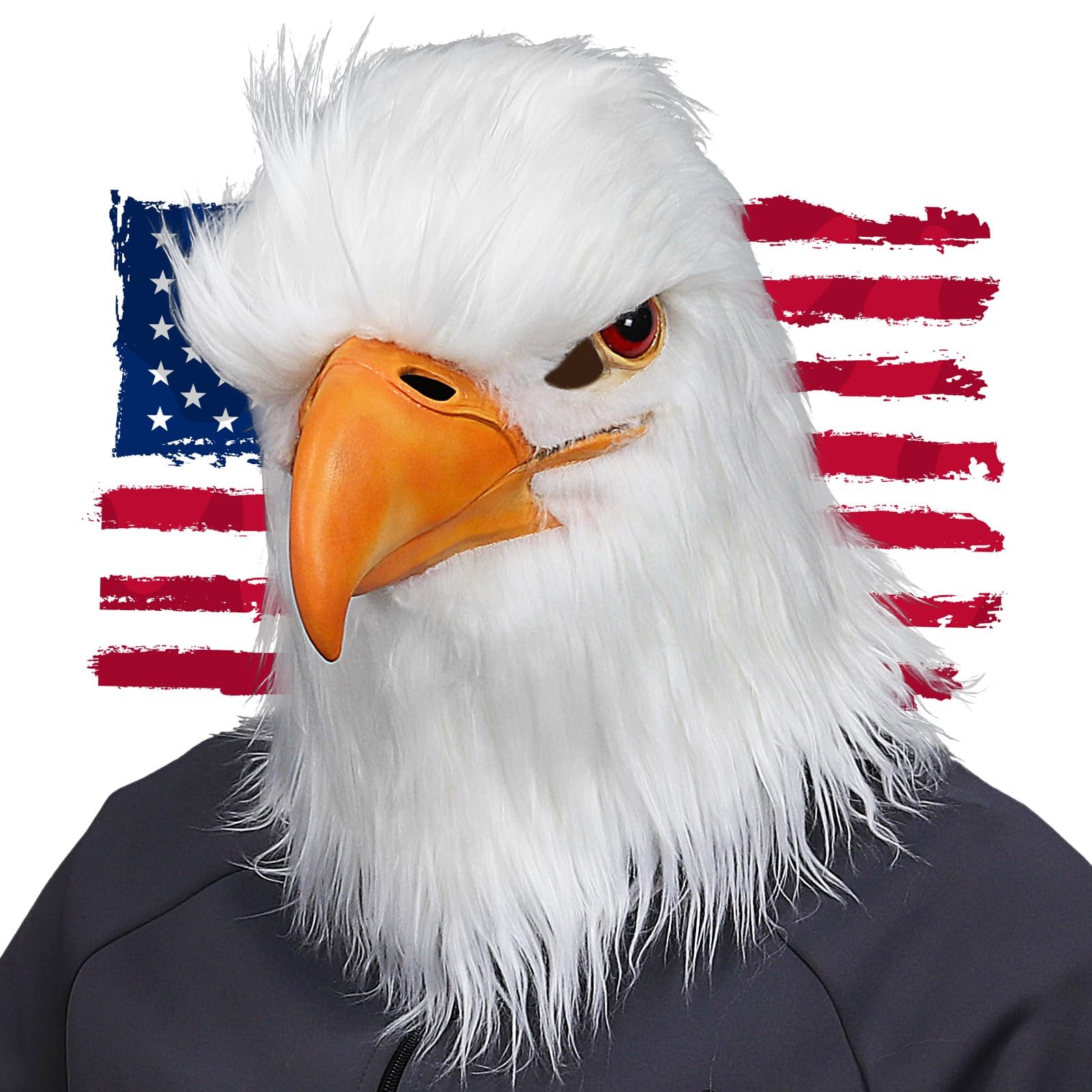 MOKRY PARTY White Eagle Head Mask Animal Bird Large,