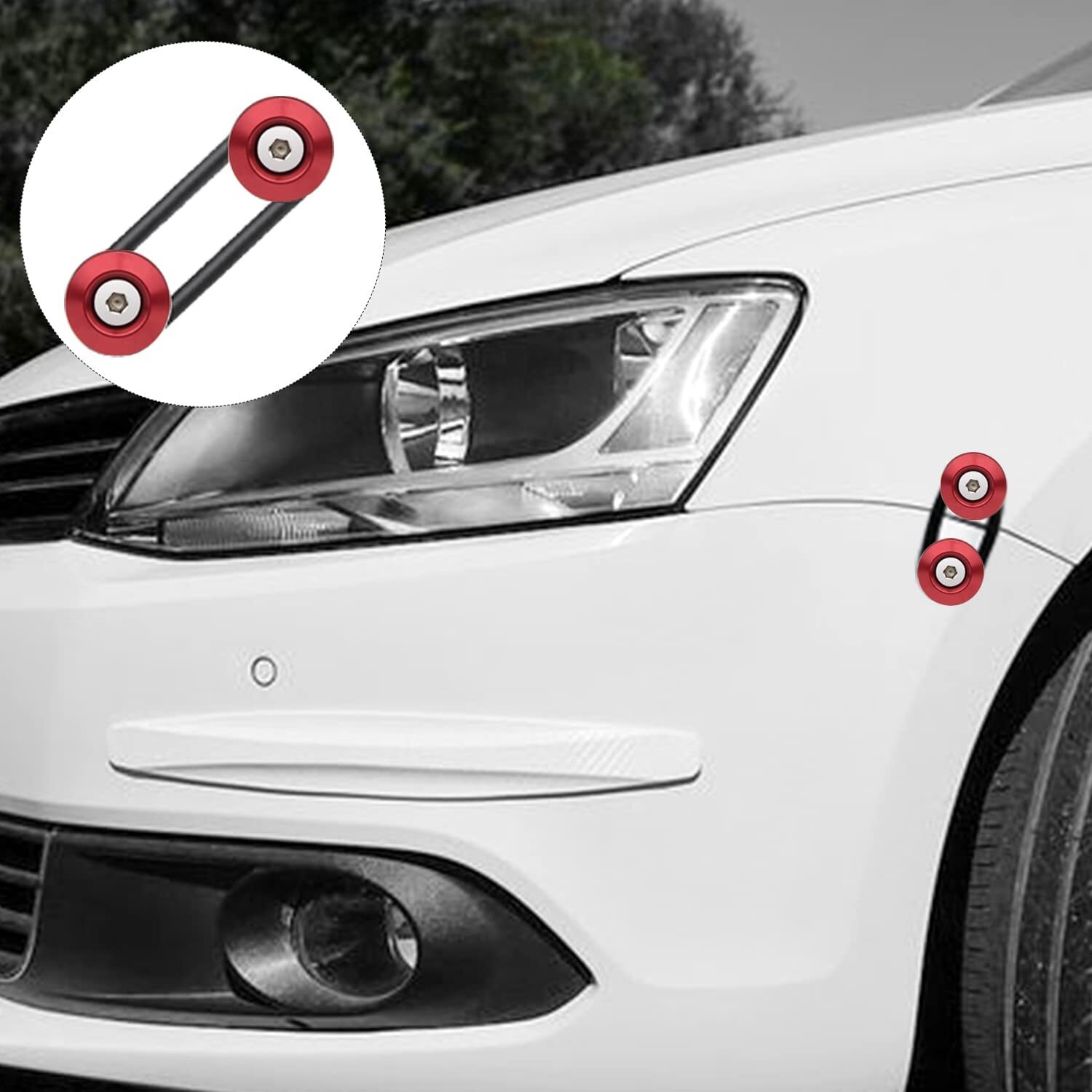 8PCS Red Bumper Quick Release Front Rear Bumper Fastener Trunk Fender clip kits