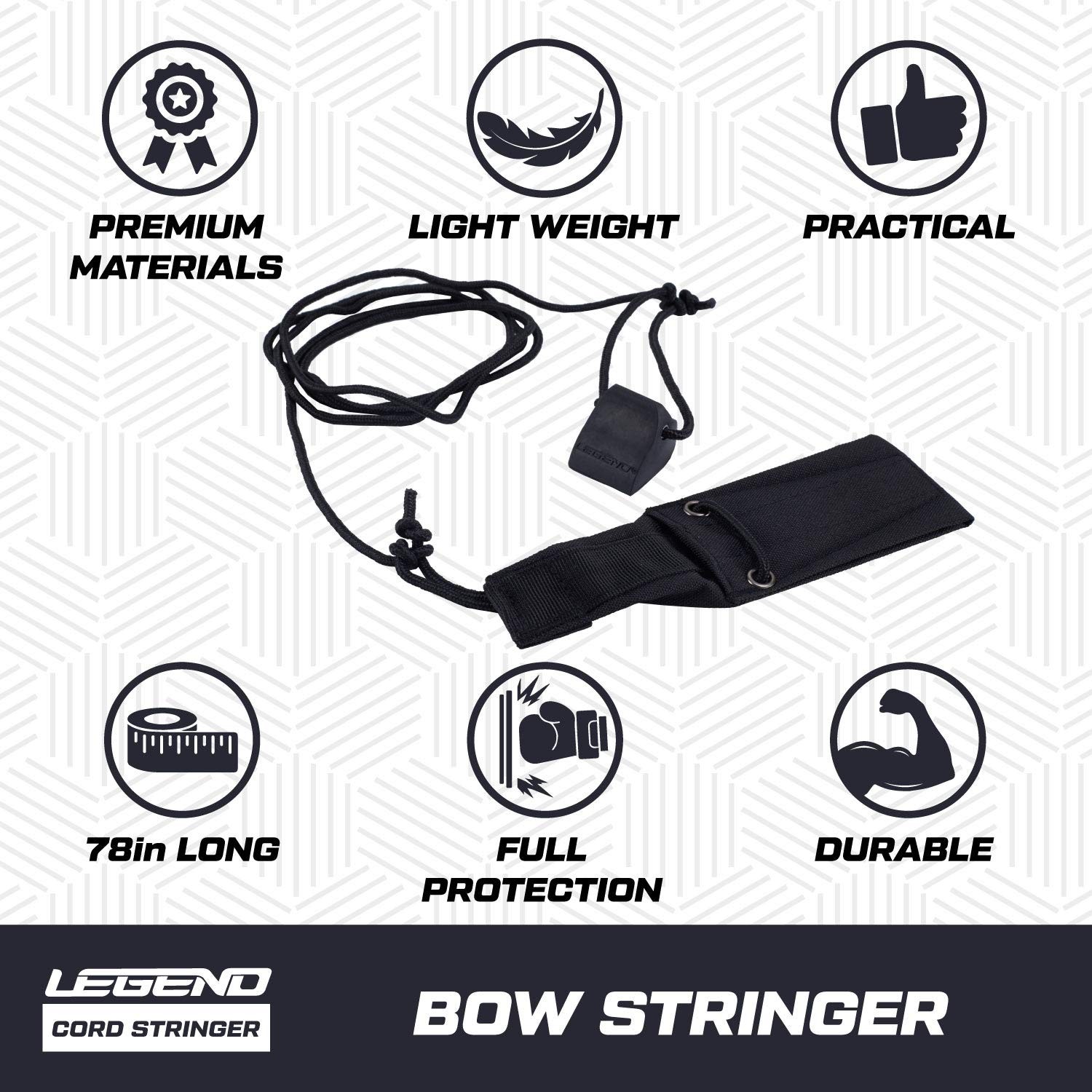 LEGEND Archery Cord Bow Stringer - Traditional Limbsaver Stringing Tool Black