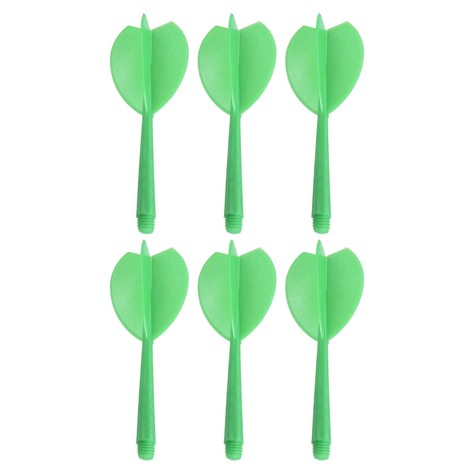 Integrated Dart Shaft & Flights, 6 Pack Plastic Dart Flight Set, Green