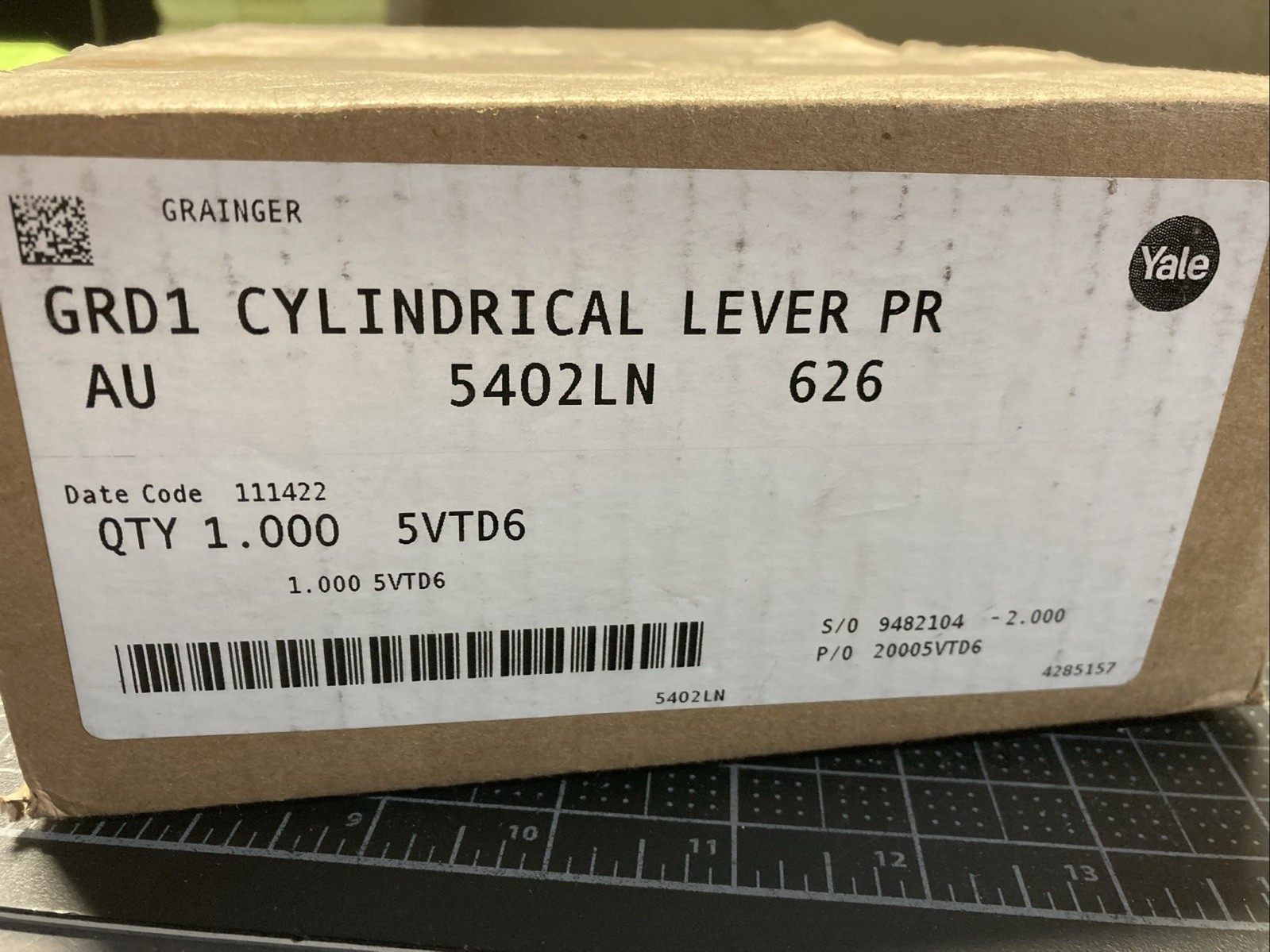 NEW OPEN BOX- YALE GRD1 Cylindrical Lever PA AU 5402LN 626 / 5VTD6