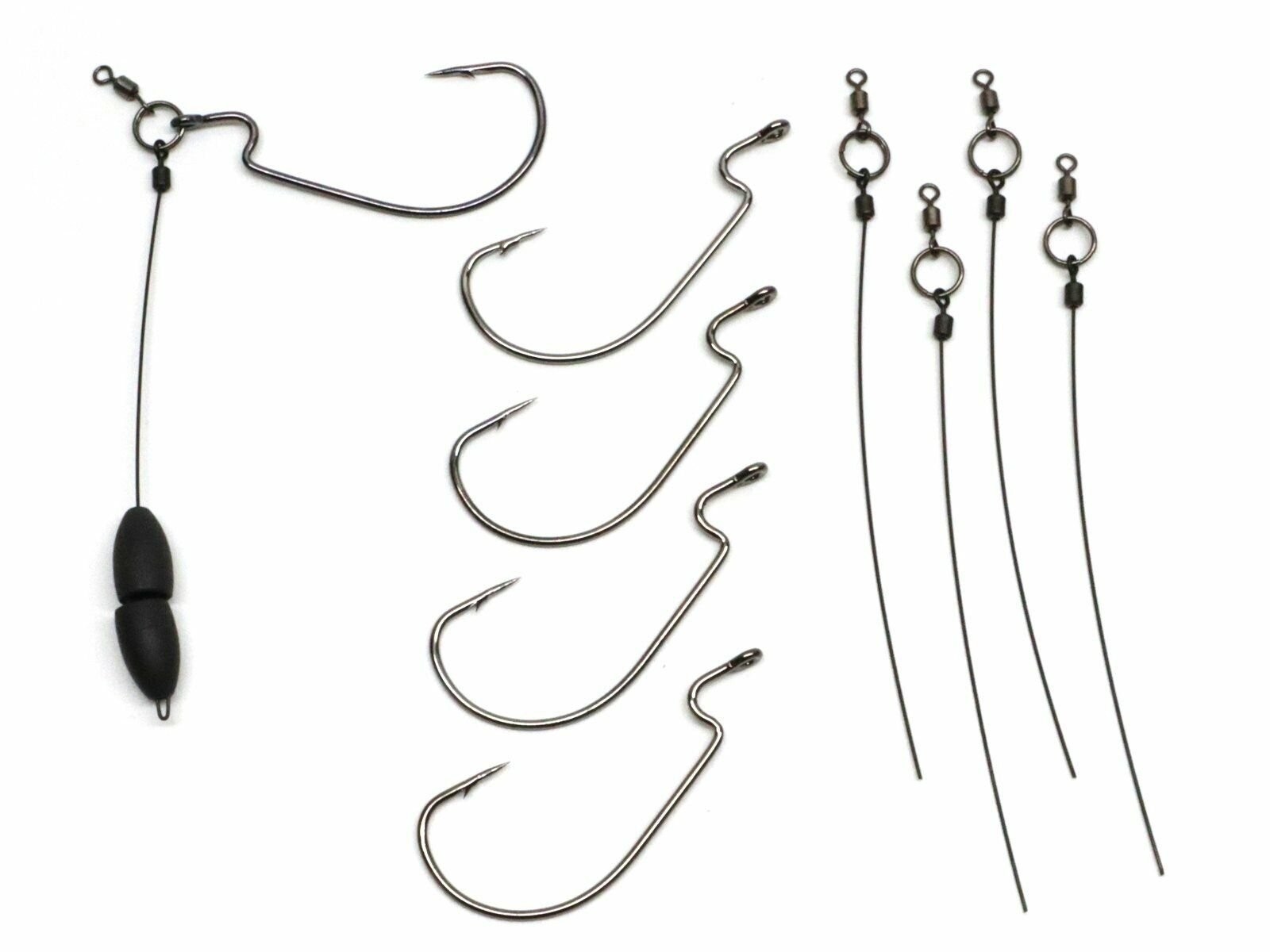 Harmony Fishing Company Punch Shot Rig Kit (5 Pack, 4/0 EWG Hooks, Tokyo Rig)