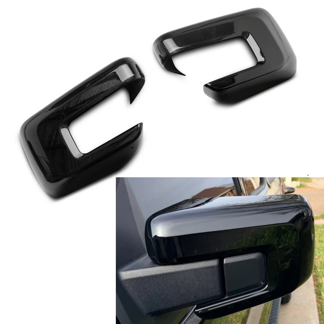 For 2021-2026 Ford F150 F-150 GLOSS BLACK Mirror Covers Overlay WITH Turn Signal