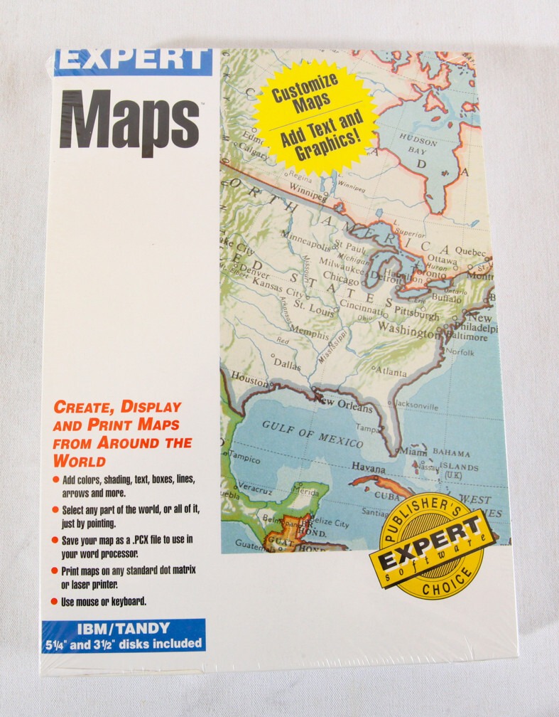 Expert Maps, 1992, Sealed, for Creating Maps, 5.25" and 3.5" Floppy Disks