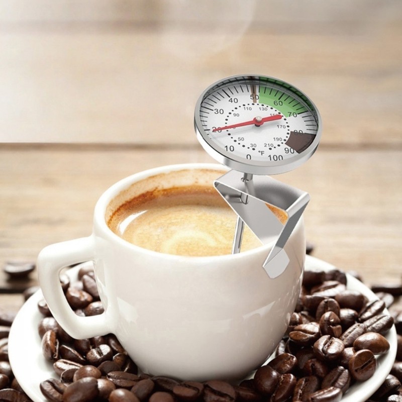Portable White Storage Box Coffee Thermometers Neutral Face Display Precise