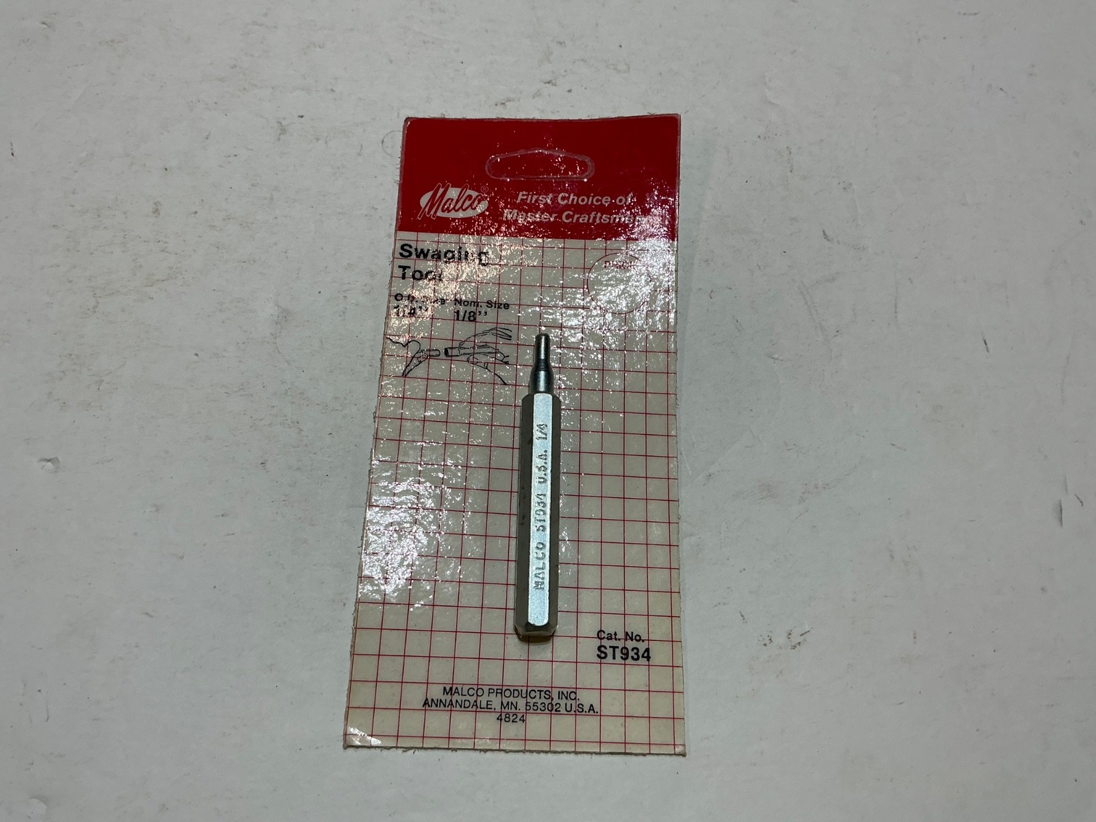 New Malco 1/2” swaging punch for tube ST938 made in USA