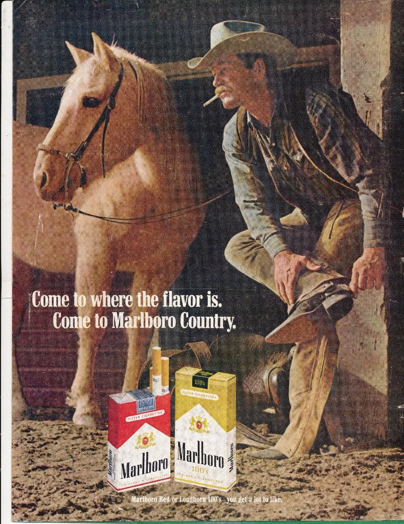 Magazine Ad - 1969 - Marlboro cigarettes - Cowboy