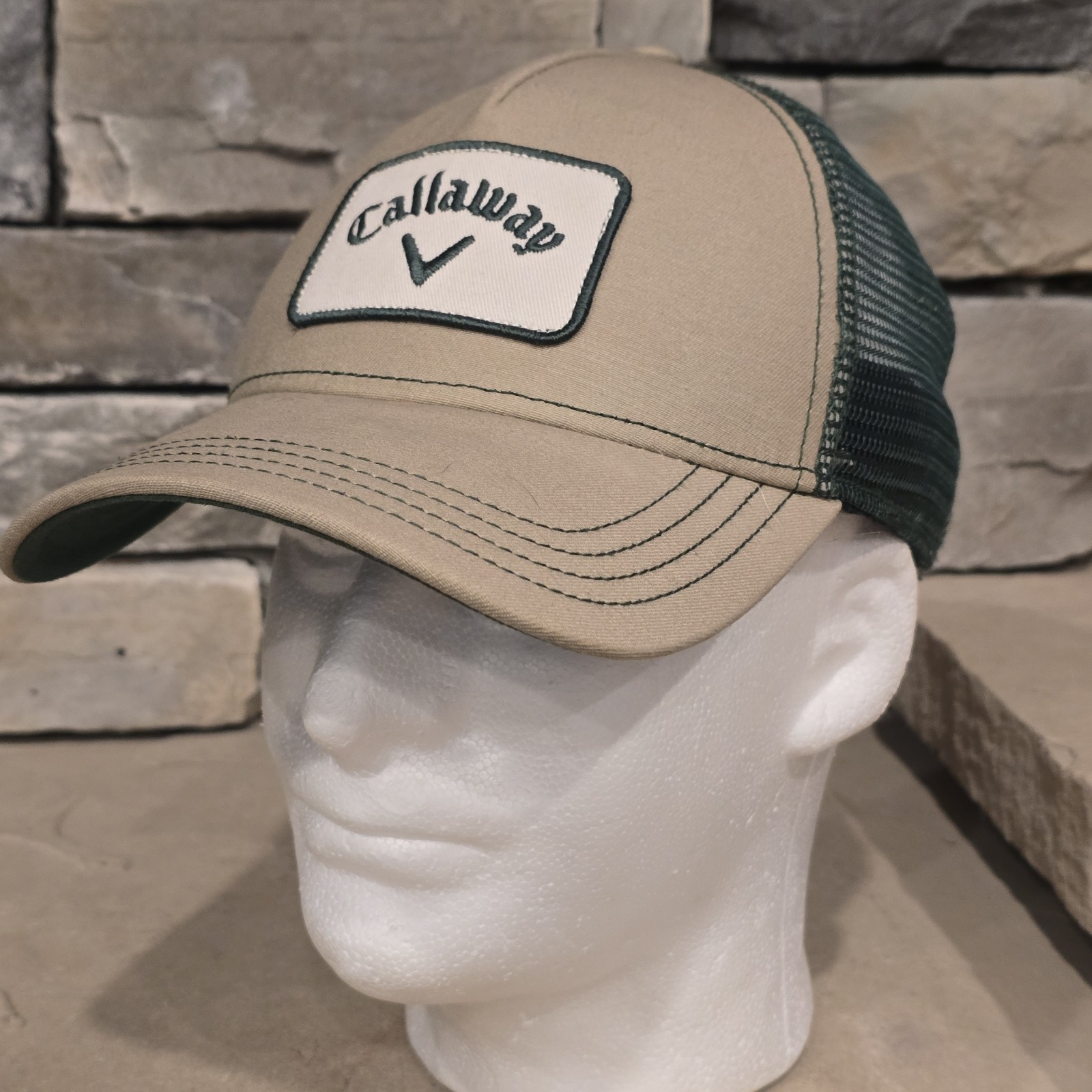 Callaway Hat Cap Knaki Green Trucker Meshback Adjustable Snapback