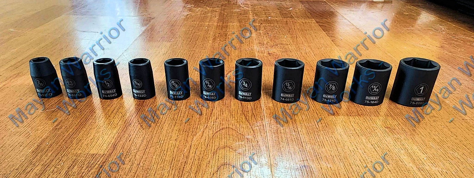 DEWALT Black 20 PC 1/2 Drive Impact Tools Socket Set with socket rail holder