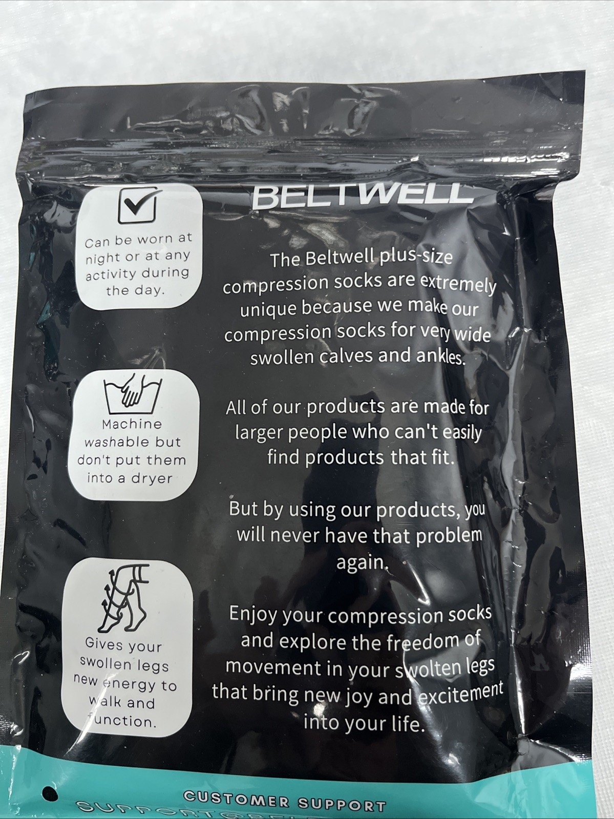 Beltwell The Plus Size Compression Socks 7XL Tall Black