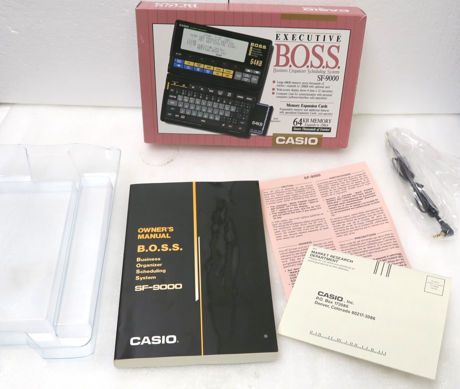 CASIO B.O.S.S. SF-9000 Electronic Digital Diary Manual & Jack Only