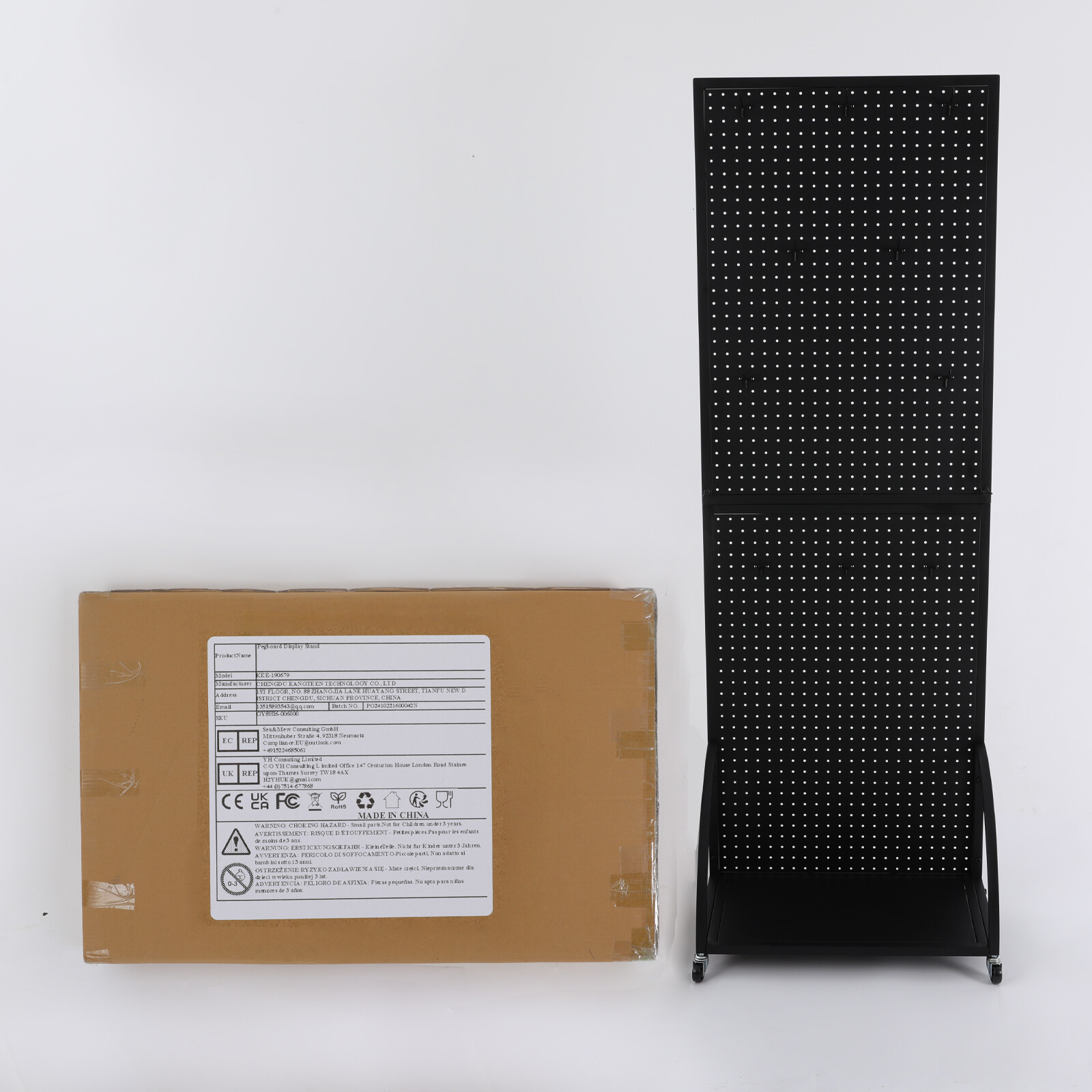 Pegboard Display Stand, Merchandise Display Rack, Retail Pegboard Rack