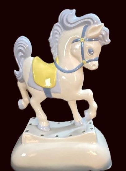 Vintage Ceramic Rocking Horse Lamp Base (no wiring) 11" Tall, 8" Long, 4" Wide