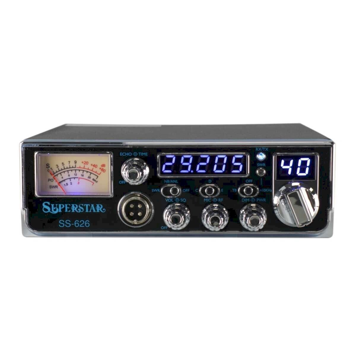 Ranger SuperStar SS‑626 10 Meter Radio 45W AM Echo Talkback Compact Size