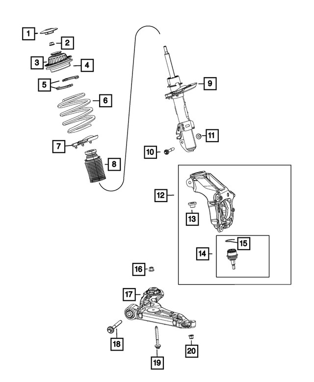 Genuine Mopar Front Knuckle Left 68305297AC