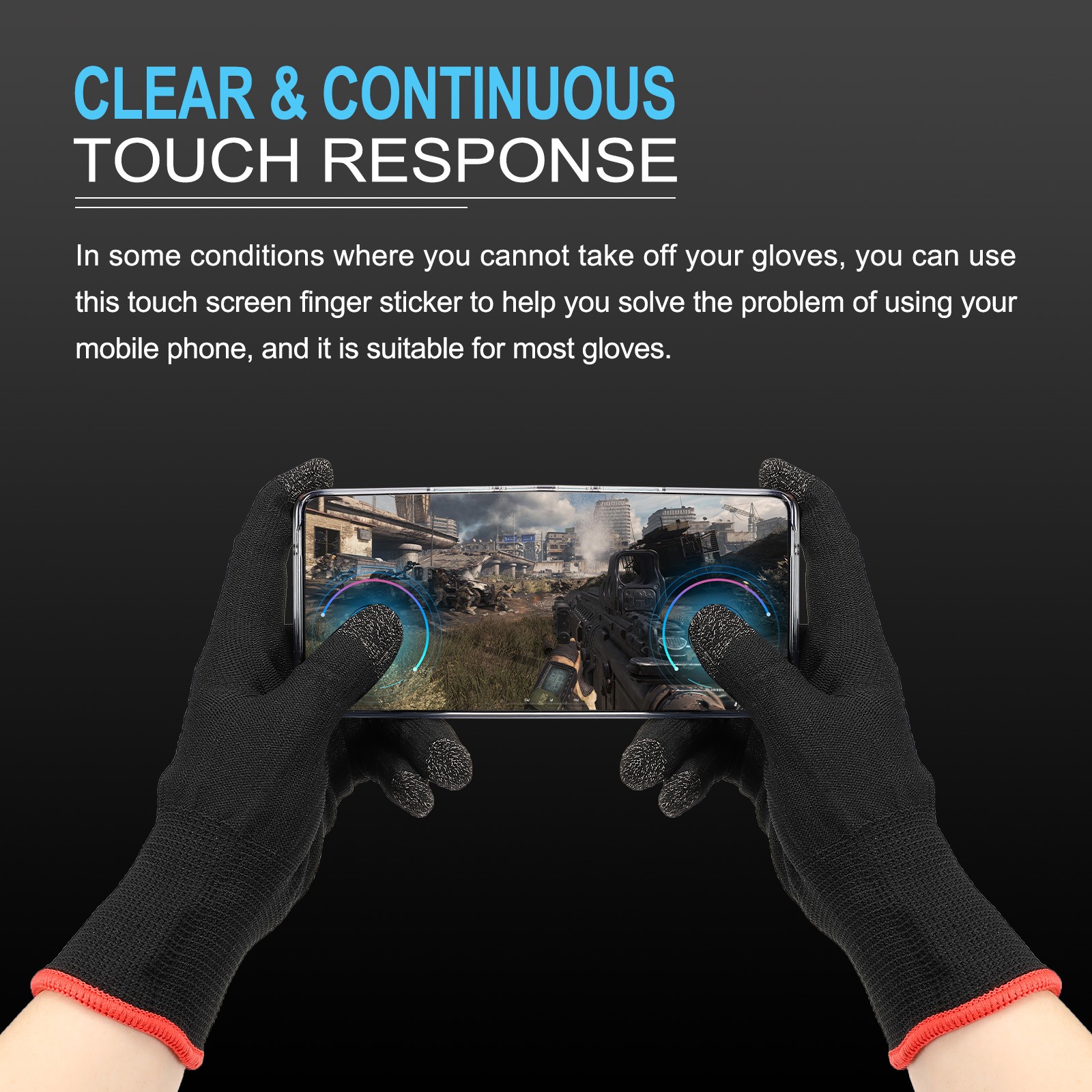 48pcs Glove Touch Screen Sticker Ultra High Sensitivity Flexible