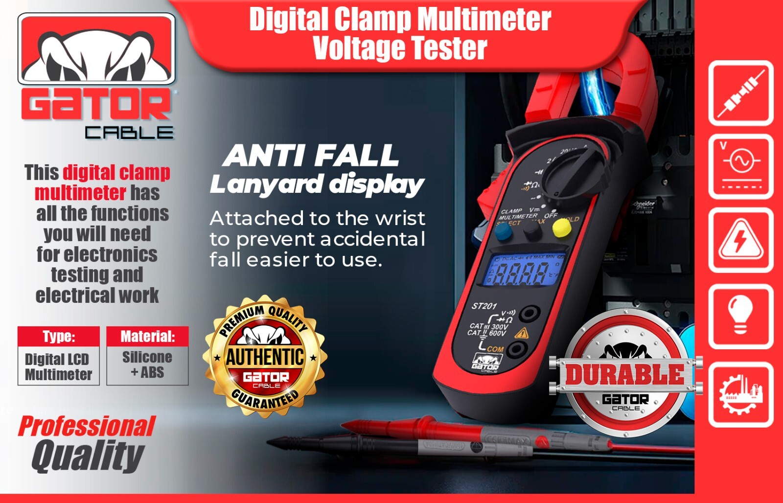 Digital Multimeter Amp Clamp AC DC Voltmeter Ammeter Ohmmeter Volt Tester Meter