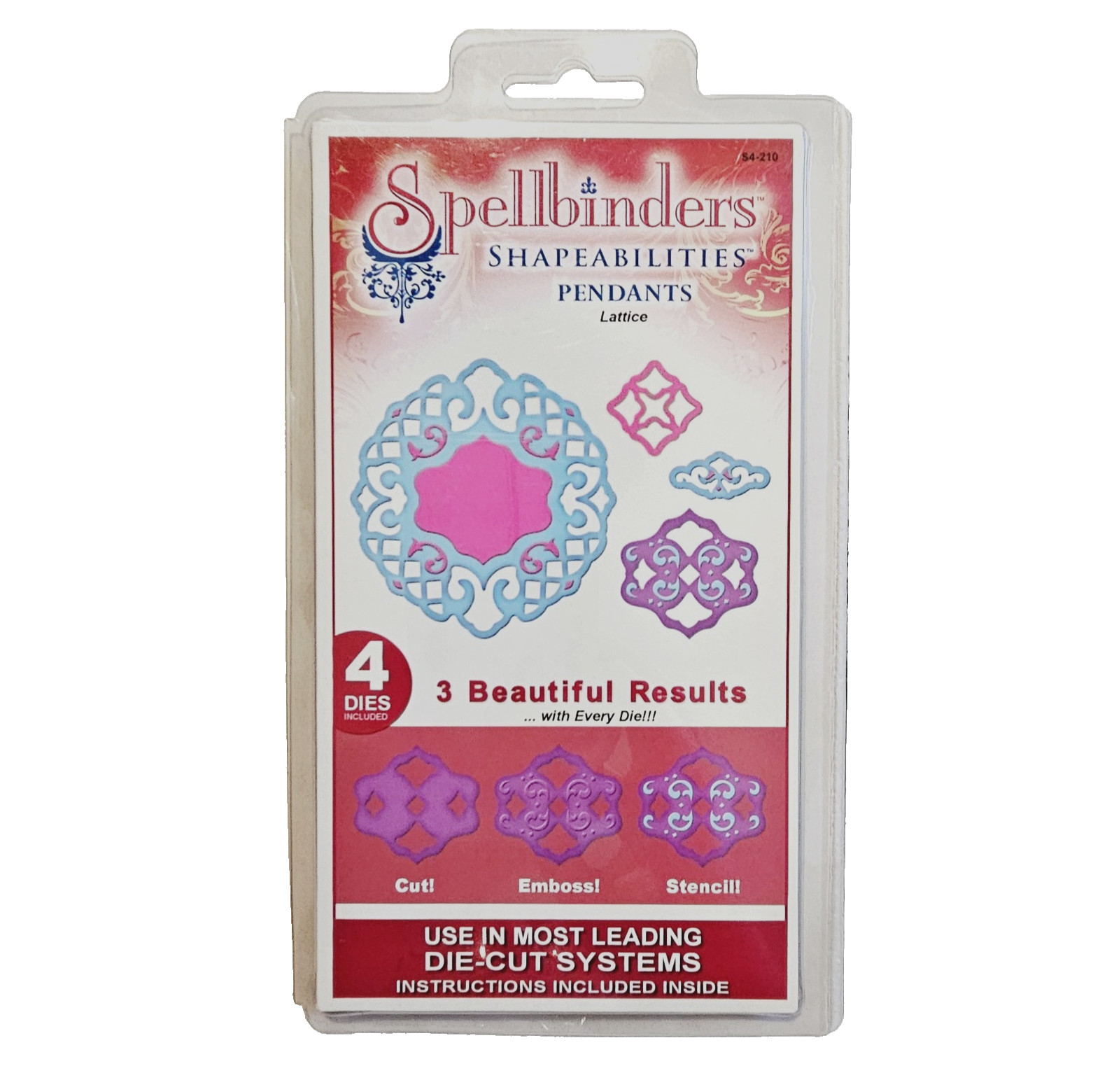 LATTICE PENDANTS Spellbinders Cutting Dies Shapeabilities Elegant Layering bb164