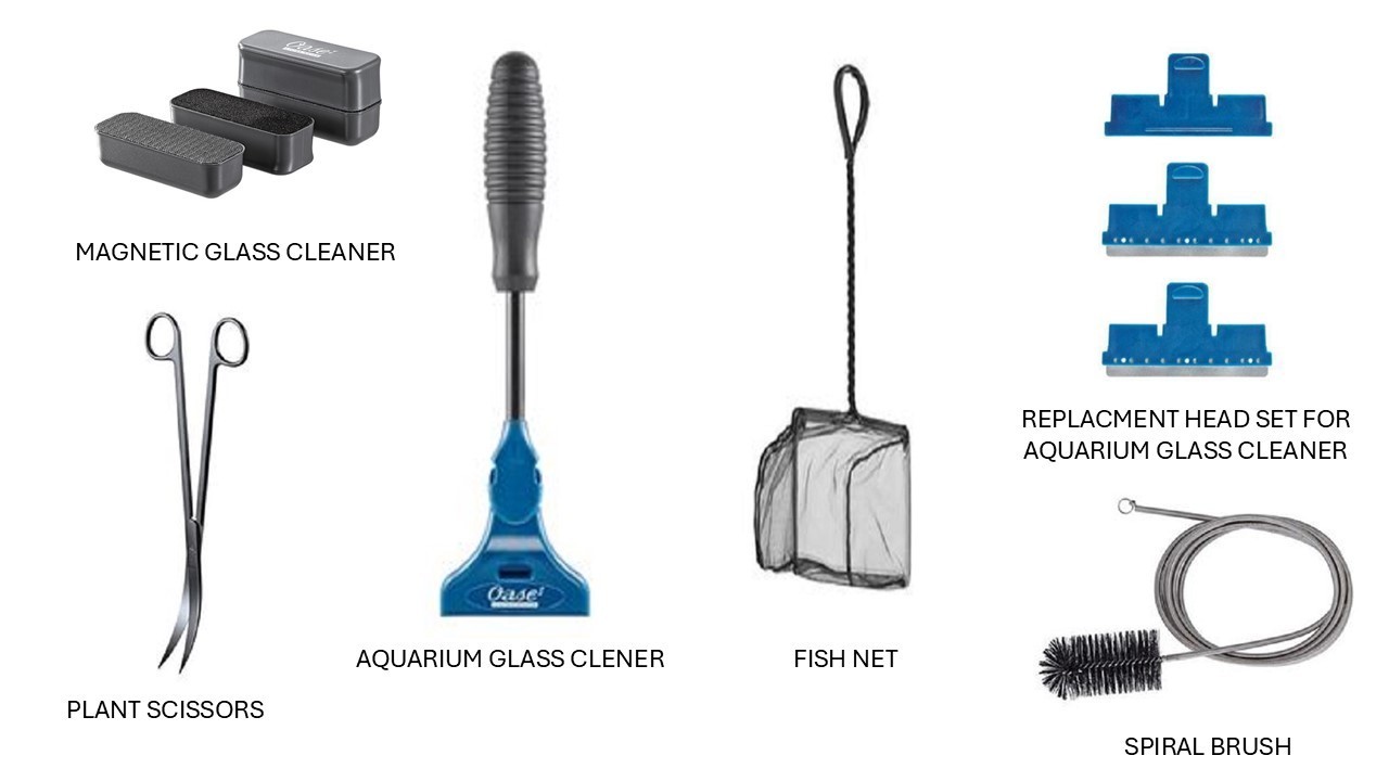Indoor Aquatics Cleaning & Care Tools. New
