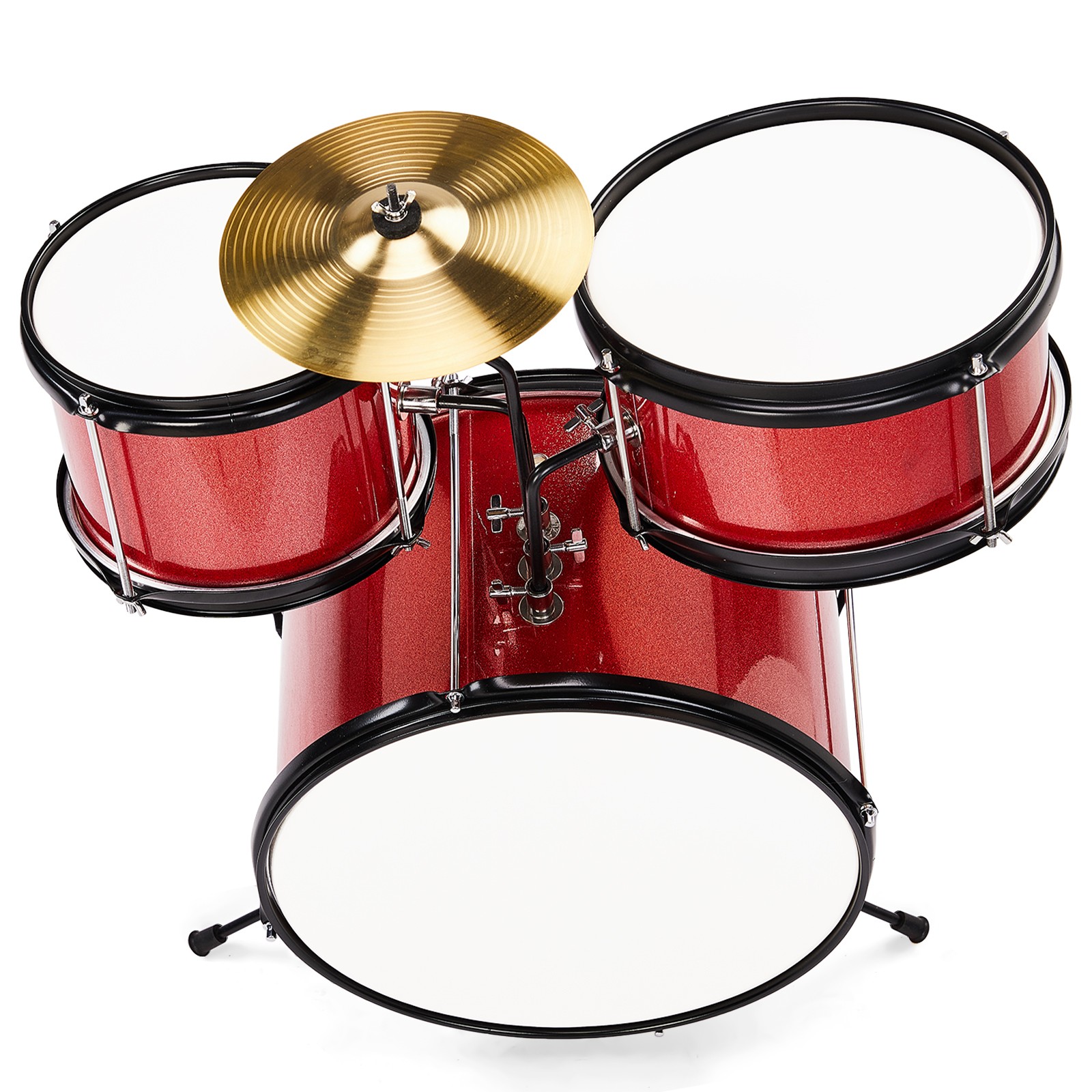14"x10" 3-Pieces Junior Kids Drum Set Kit Pedal Drum Stick Wrench Drum Stool--