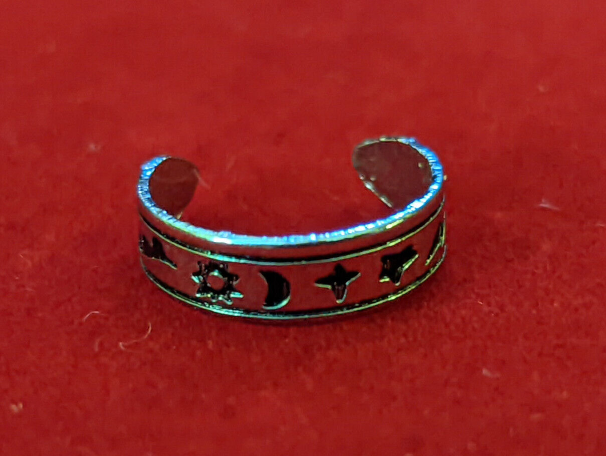 Sterling Astral Stars and Shapes Open-Backed Pinkie Toe Ring