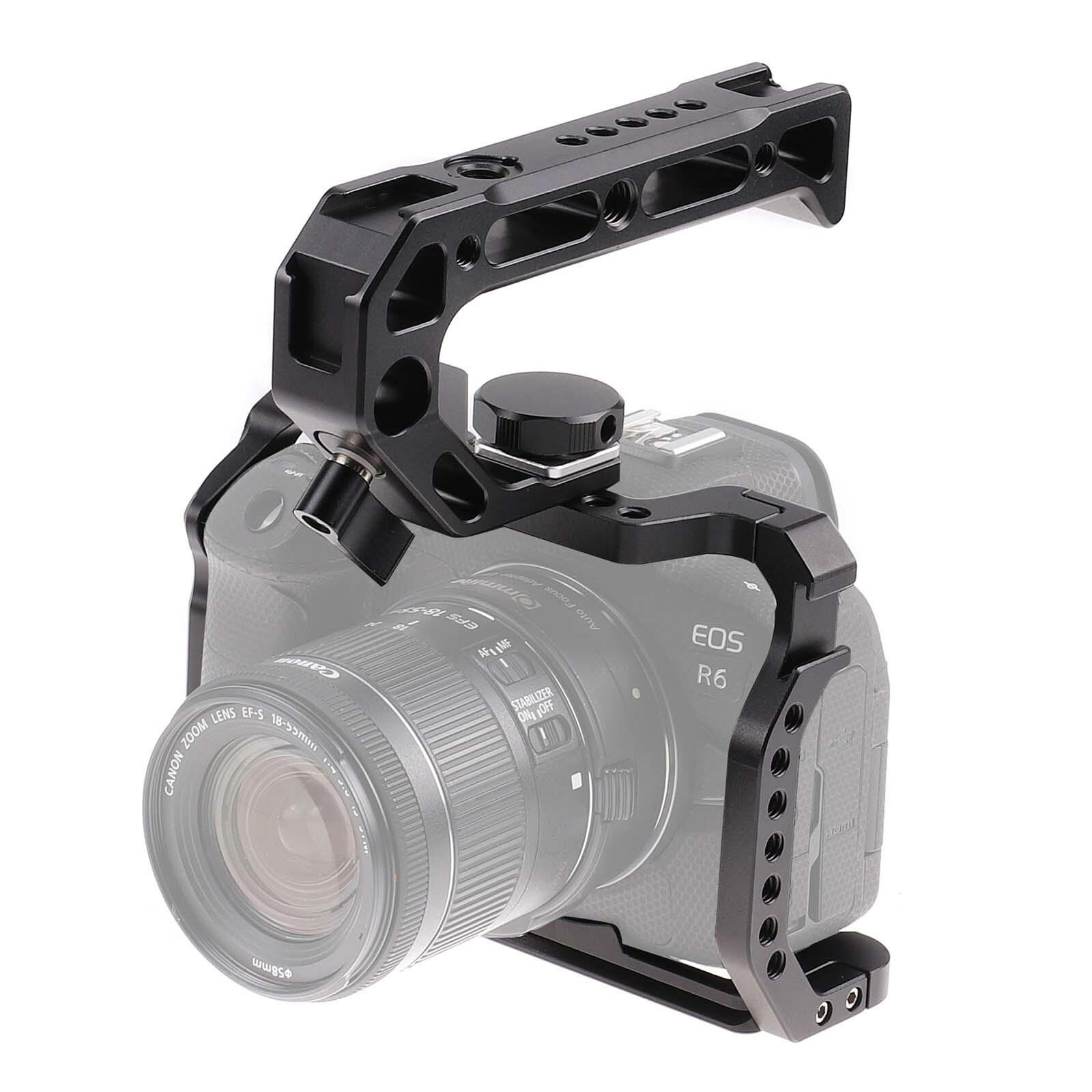 US AC Camera Cage with Top Handle Grip for Canon EOS R5C R5 R6 Video Rig Camera
