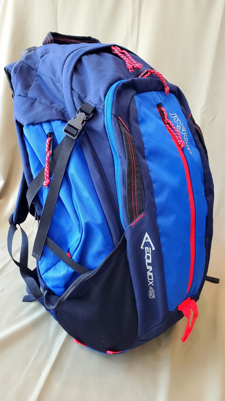 Jansport Equinox 40 Travel Backpack 43 Liters Navy Moonshine/Blue Streak