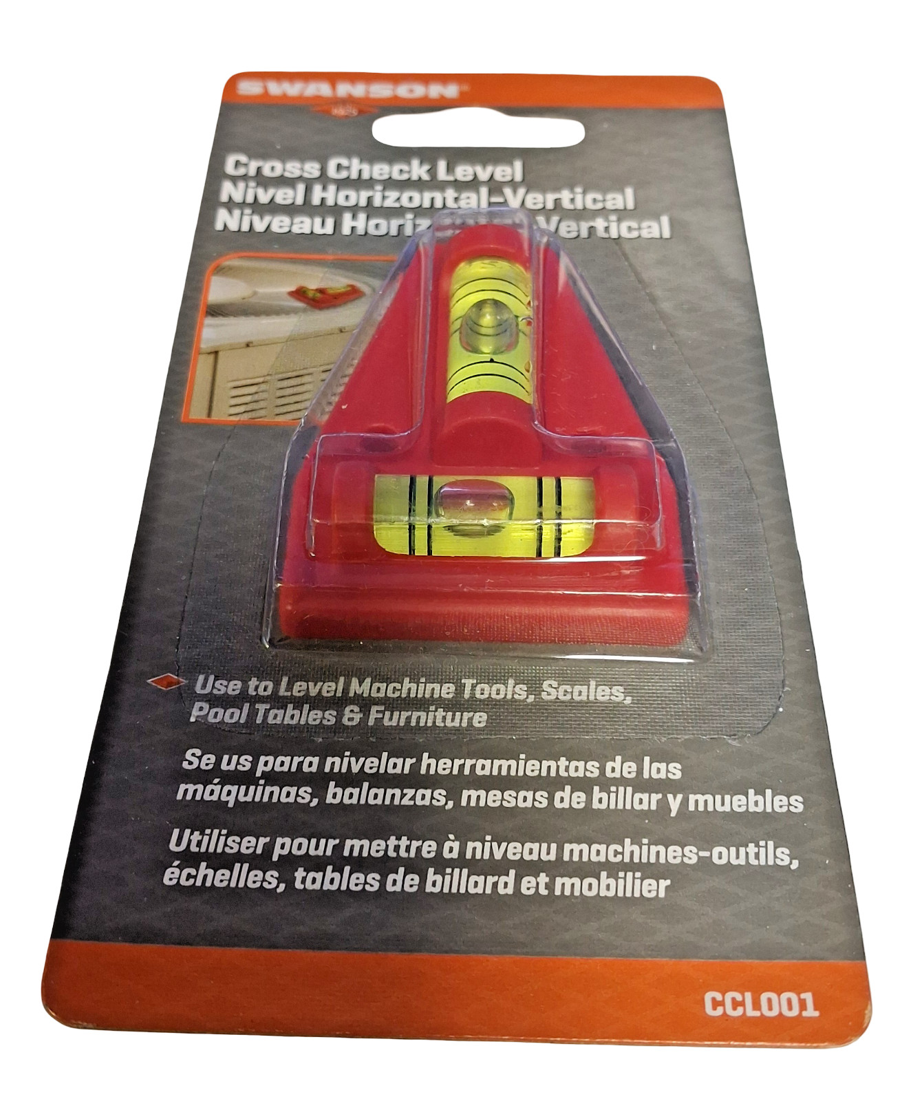 Swanson CCL001 Cross Check Level Horizontal Vertical Plastic Red Tool New
