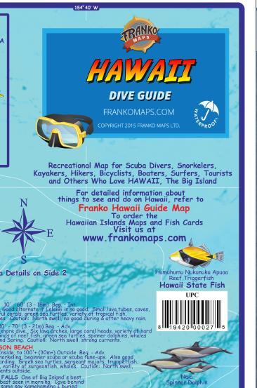 The Big Island Hawaii Dive & Snorkeling Map Waterproof by Franko Maps