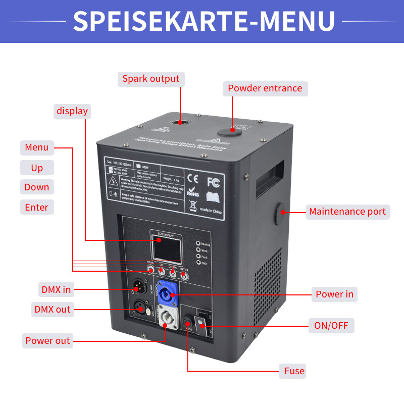 750W Cold Spark Machine Wedding DJ Party Stage Effect Firework Machine