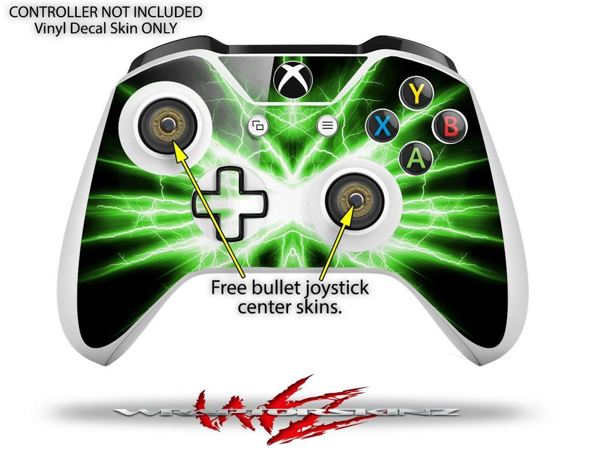 Skin XBOX One S Console Controller Lightning Green